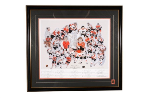 Philadelphia Flyers 1974-75 Stanley Cup Team Signed Lithograph (23 signatures)